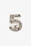 Pre-loved Chanel™ 2025 Silver Tone Crystal '5' Brooch
