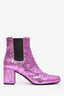 Saint Laurent Pink Glitter Booties Size 35.5