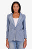 Alice + Olivia Blue Denim Single Breasted Blazer Size 4