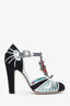 Gucci Black/Silver Satin Embellished Heels Size 38.5