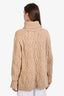 Loro Piana Brown Cashmere Cable Knit Turtleneck Sweater Size S