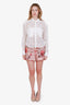 Zimmermann Pink Linen 'Cassia' Floral Shorts Size 1