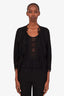 Pre-loved Chanel™ 2006 Black Interlocking CC Logo Top and Cardigan Set Size 42