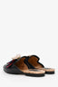 Gucci Black Leather Princetown Flower Mules Size 37