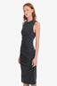 Alice + Olivia Grey Cinched Midi Sleeveless Dress Size 6
