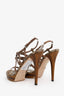 Gucci Brown Leather Bamboo Platform Sandals Size 40