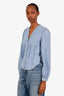 Veronica Beard Blue Denim V Neck Button Down Shirt Size 0