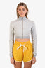 Miu Miu 2023 Grey Cotton Logo Cropped Zip Jacket Size 36