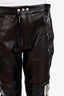 Acne Studios Black Goat Leather Straight Leg Pants Size 38