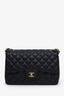 Pre-loved Chanel™ 2011-12 Black Caviar Leather Quilted Classic Jumbo Double Flap Bag