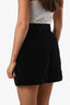 Black Pinstripe Velvet Crystal Embellished Shorts Size 36