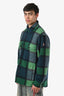 Moncler Grenoble Green/Blue Check Wool 'Waier' Shirt Jacket Size 3 Mens
