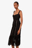 Self-Portrait Black Corded Lace Midi Dress Size 4