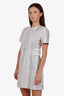 Louis Vuitton 2022 Beige/Gold Metallic Wool Embroidered Mini Dress Size 38