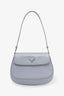 Prada Light Grey Brushed Leather Small Cleo Shoulder Bag