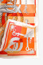 Hermès Orange Red Silk 'Della Cavalleria' Print 40cm Square Scarf