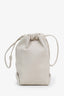 Saint Laurent 2019 Cream Leather 'Mini Teddy' Bucket Bag with Pouch