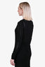 Dorothee Schumacher Black Wool Blend Distressed Long Sleeve Top Size 1