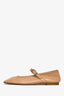 Le Monde Beryl Beige Leather Mary Jane Flats Size 39.5