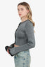 Louis Vuitton Grey Ribbed Bell Sleeve Cardigan Size XS