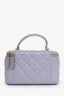 Pre-loved Chanel™ 2021+ Purple Lambskin CC Vanity Top Handle