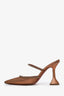 Amina Muaddi Brown Glitter and Crystal Embellished Heels Size 37
