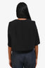 Marni Black Silk Blend Textured Three-Quarter Sleeve Crop Jacket Size 38