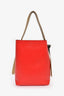 Celine Red/Pink Leather Twisted Cabas Tote