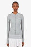 Cardigan en maille de cachemire et soie gris Miu Miu taille 36