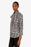 Gucci Black/White Cotton Silk Button Up Blouse Size 44