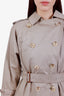 Burberry Beige Wool Cotton Double Lined Belted Trench Coat Size S