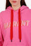 Sweat à capuche rose en coton avec logo Isabel Marant, taille 38