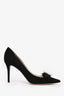 Jimmy Choo Black Suede JC Emblem Pointed Pumps Size 39