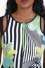 Versace Jeans Black/Green Multicolour Printed Front-Zip Sleeveless Dress Size 4