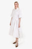 Jil Sander White Cotton Poplin Collared Button Midi Dress Size 36