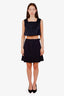 Pre-loved Chanel™ 97A Navy Wool Pleated Midi Skirt Size 42