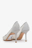 Jimmy Choo Silver Glitter Tulle Heels Size 35.5