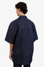 Gucci Blue Denim Oversized Short Sleeve Shirt with Web Label Size 48 Mens