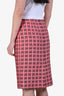 Marni Pink/Black Tweed Linen Cotton Blend A-Line Skirt Size 40