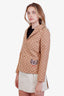 Gucci Brown Cotton Blend GG Monogram Single Breasted Blazer Size 12 Kids