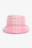 Miu Miu Pink/White Virgin Wool Patterned Bucket Hat Size M