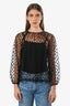 Samsoe Samsoe Black Sheer Polka Dots 'Madie' Top Size XS