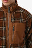 Burberry Brown Fleece Check Jacket Size M Mens
