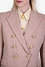 Balmain Blush Wool Blazer with Gold Buttons Size 40