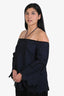 Jonathan Simkhai Navy/Black Lace Off-Shoulder Long Sleeve Top Size L