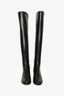 Stuart Weitzman Black Leather Spandex Knee High Boots Size 35.5