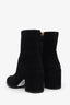 Stuart Weitzman Black Suede Quinn Block Heel Ankle Boots Size 8