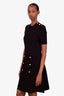 Sandro Black Knit 'Alyssa' Flared Mini Dress Size 42