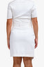 Officine General White Denim Charlotte Belted Midi Skirt Size 6
