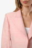 Pre-loved Chanel™ 2017C Pink Silk 'Coco Cuba' Ruffle Sleeve Blazer Size 36